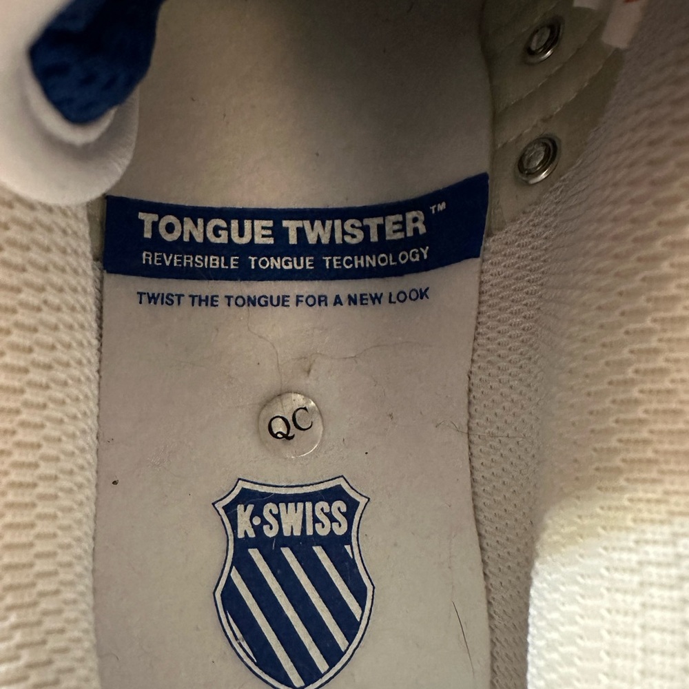 K-Swiss Classic White Sneakers with Navy Stripes - Picture 4 of 13